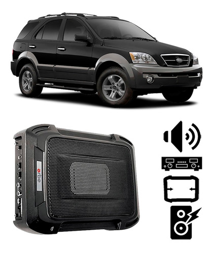 Caixa Amplificada Kia Sorento 2004 A 2009 350w Rms Slim