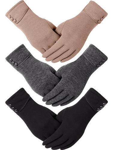 Dimore 3 Pares De Guantes De Invierno Para Mujeres Y Niñas D