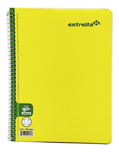 Cuaderno Francesa 100h Cuadro 7mm Espiral 1 Pzs