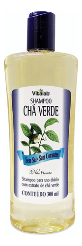 Shampoo Chá Verde Sem Sal E Sem Corante Vitalab 300 Ml
