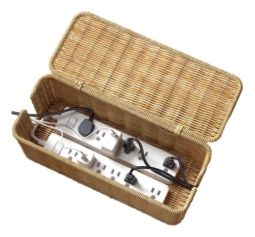 Caja De Gestión De Cables De Ratán Caja Organizadora De Cabl