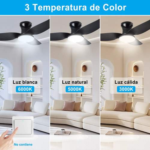 Llinpi® Ventilador De Techo Con Luces Led 3 Aspas
