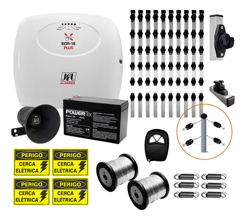 Kit Cerco Electrico 6 Hilos 10 Metros Instalado Perimetral