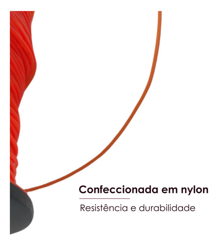 Linha Nylon Liso Laranja Para Pedreiro 0,80mm X 100m Obra
