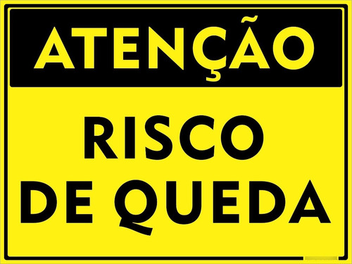 10 Placas Atenção Risco De Quedas 30x20cm Alumínio