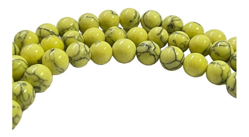 Turquesa Verde Limón 6mm Piedra Bisuteria Pulsera 5 Tiras