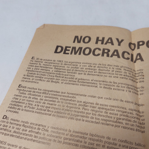 Antiguo Volante Juventud Radical Dictadura Democra Mag 66128 (Usado)