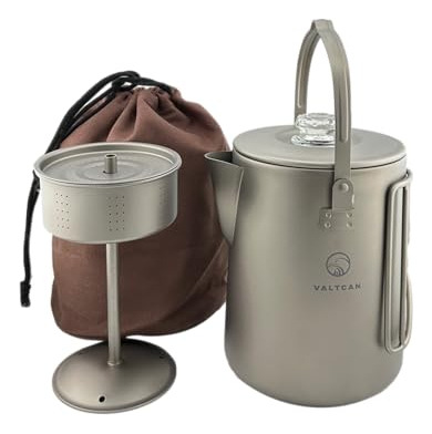 Cafetera Con Percolador De Titanio Valtcan, 1,5 L, Filtro Br