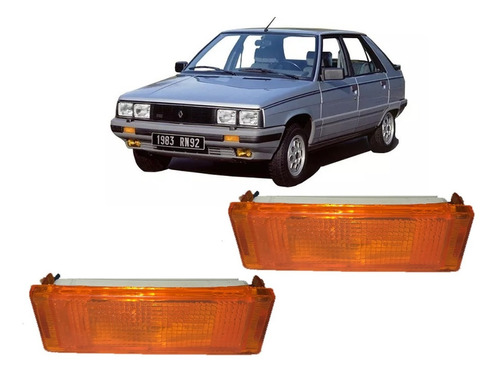 Juego Giros Faros De Paragolpe Renault 11 Ambar