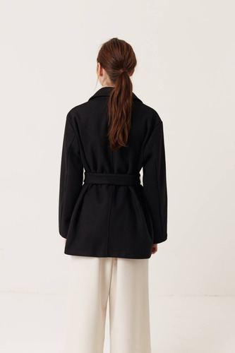 Saco Blazer Tapado Abrigo Paño Con Lazo