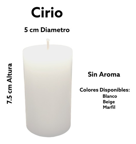 Cirios Velas Decorativas (5x7.5cm) Sin Aroma Paq 30pzs