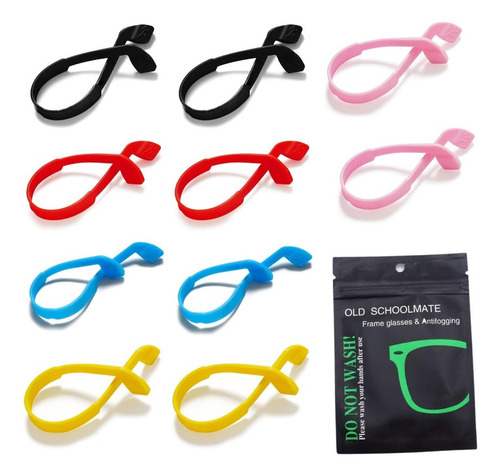 Correas Gafas 10 Pzas*  Silicona Elástica Ajustable, Colores Color Pares