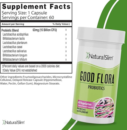Naturalslim Good Flora Probióticos X 60 Cápsulas Vegetariana Sin Sabor