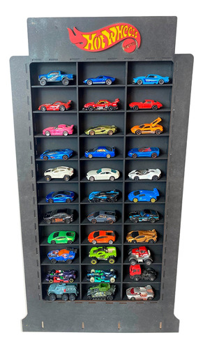 Exhibidor Para Carritos (hot-wheels) 33 Espacios Mdf