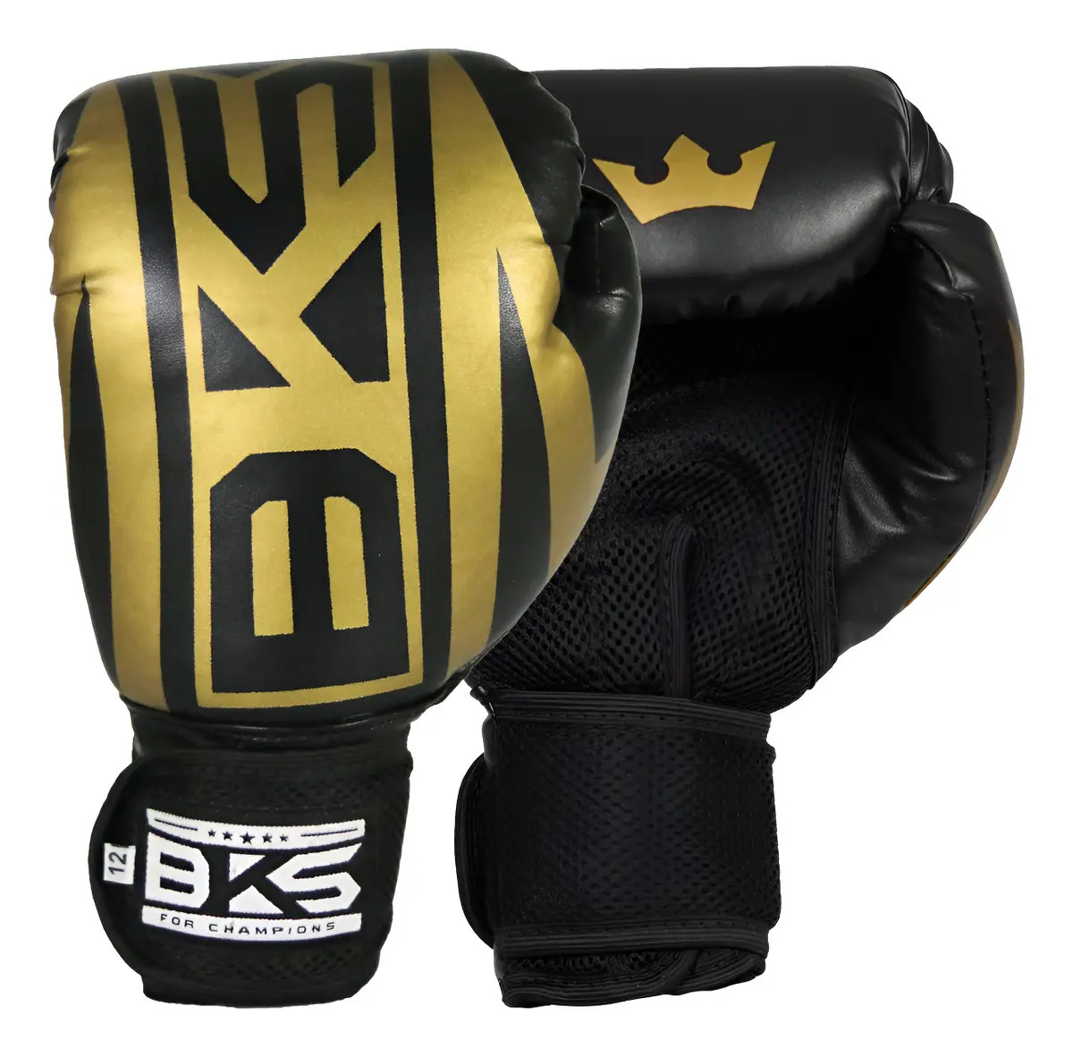 Luva De Boxe Treino Muay Thai Kickboxing Profissional Bks Cor Dourado Tamanho 14oz