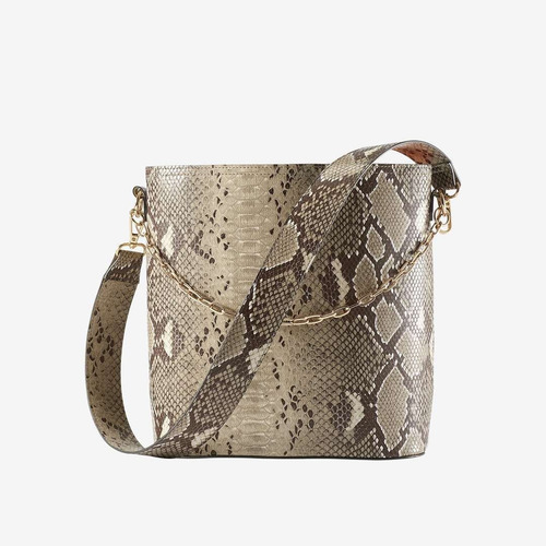 Imagen 5 de 5 de Bolsa Bucket Oriflame Estampado Serpiente Snakeskin Regalo