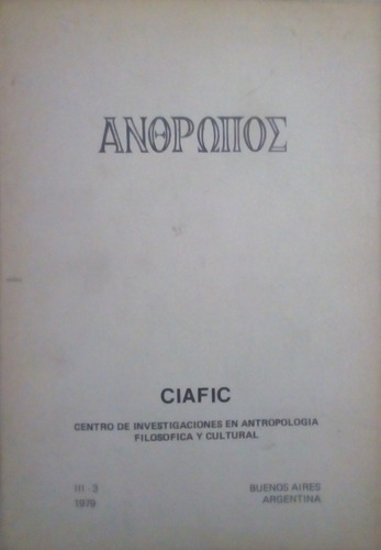 Revista Antropos N°3 Año 1979 , Ciafic
