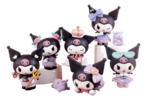 Figuras Colección Anime 6 Piezas Sanrio Kuromi Hello Kitty