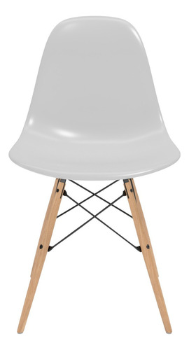 Kit 4x Cadeira Eames Industrial Estrutura Da Cadeira Marrom-claro Assento Branco