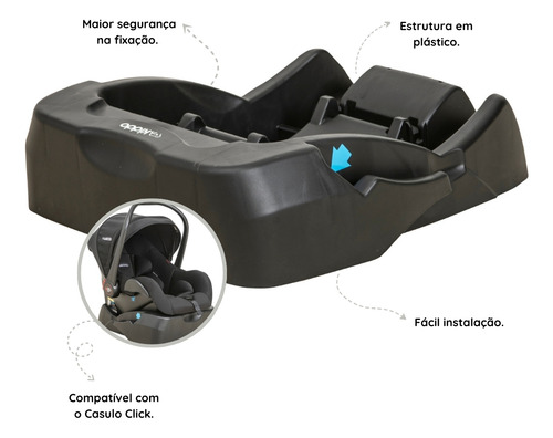 Bebê Conforto Kiddo Casulo Click Preto (13 Kg) E Base