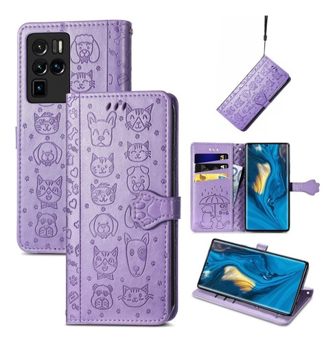 Funda De Gato Y Perro For Zte Nubia, Con Correa Y Tarjetero