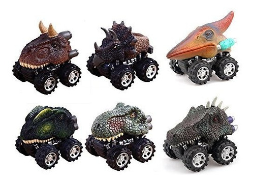 Dinosaur Toystoys Car Para Niños Y Niñas 6 Pack Pull Back Ca