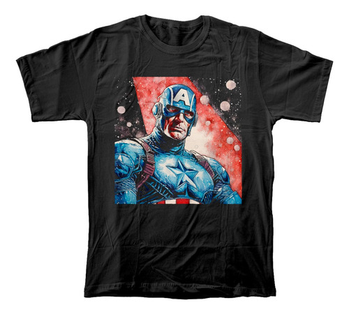 Camiseta Algodón Peinado Con Estampado De Capitán América