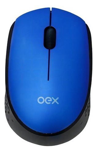 Mouse Wireless Oex Ms409 Com 3 Botões Sem Fio Azul E Preto