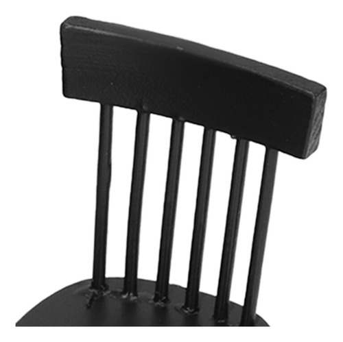 Juego De Mesa Y Sillas Dollhouse 1:12 De Madera Negra