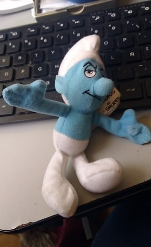 2011 Mcdonalds Smurfs Grouchy Plush 14 Cms