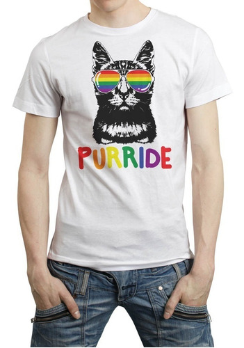 Pride Purride Gato Love Is Love Playera Lgbtttiq Gay Cat