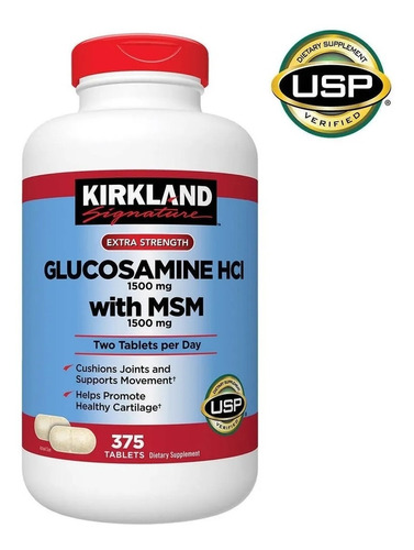 Glucosamine Hci 1500mg With (con) Msm De Kirkland 