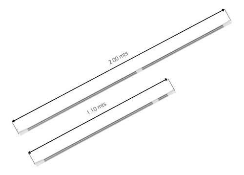 Imagen 3 de 10 de Barral Acero Inox Para Cortina Baño Extens. 1.10 A 2 Mts