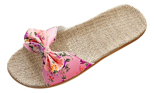 Chanclas De Lino Y Lino Para Mujer D, Modelo Bowknot, Para M