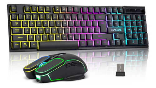 Teclado Inalámbrico Y Mouse Para Videojuegos, Batería Rec