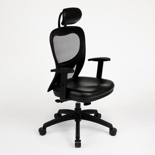 Sillón Ergonómico Citiz Con Cabezal Mecanismo Synchro Color Negro - Ecocuero