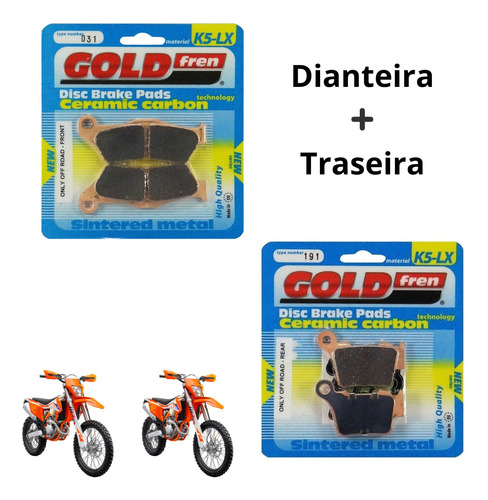 Kit Pastilha Freio Diant.+tras. Ktm Exc 2t 300 Goldfren