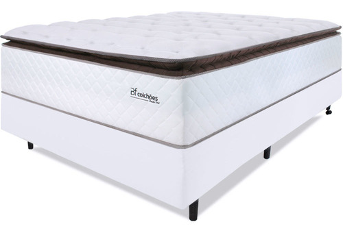 BF Colchões Cama Box Premium Sleep cor branco casal 188cm y 138cm