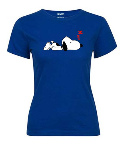 Polera Mujer Estampado Snoopy Durmiendo