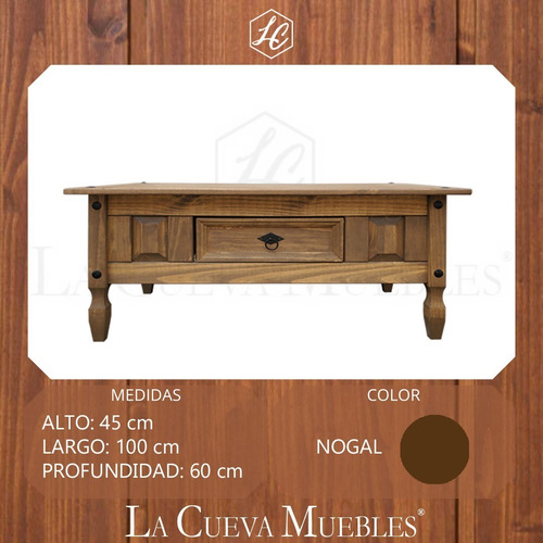 Imagen 2 de 5 de Mesa Ratona - Central - Living - Madera Maciza - Mueble -lcm