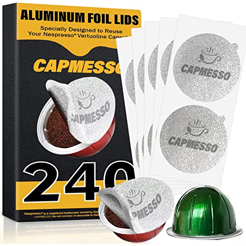 Capmesso Láminas De Aluminio Para Nespresso Reusable Y8d5y