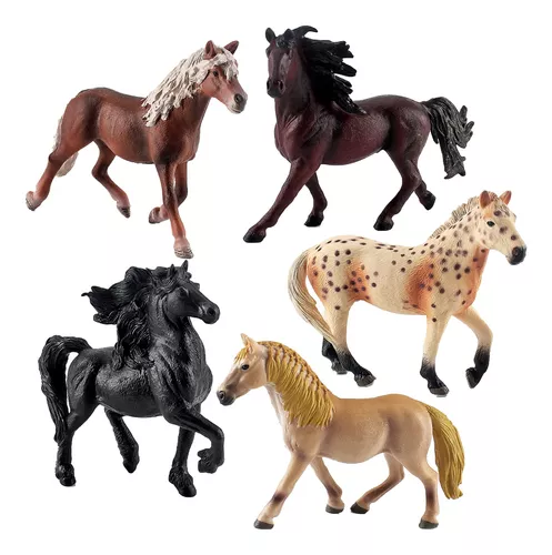  Figuras de animales de granja de caballos, juguetes de