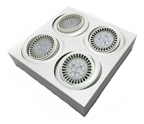 Imagen 2 de 6 de Aplique Plafón Led Móvil 4 Luces Ar111 12w Gu10 Dimerizable