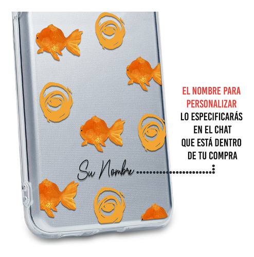 Funda Para Zte Para Mujer Patrón Pez Peces Con Tu Nombre