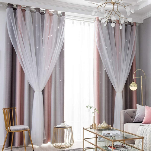Y 2piezas Cortinas Blackout Para Niños 132x214cm Con