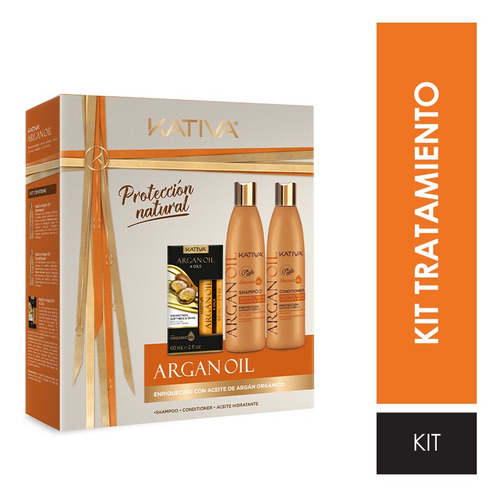 Pack Kativa Argan Shampoo 250ml + Acondicionador + Aceite