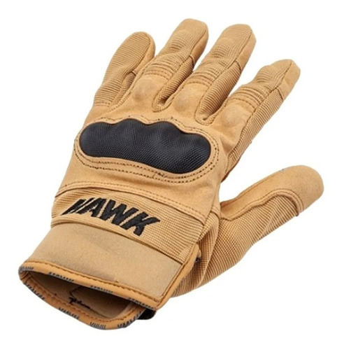 Imagen 2 de 3 de Guantes Hawk Proteccion Nudillo Moto Tactil Camel