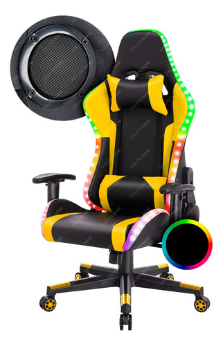 Silla Gamer Sillon Pc Escritorio Oficina Racing Led Premium