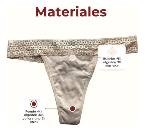 Calzón Tanga Menstrual Pantiprotector Luna Segura Pandora