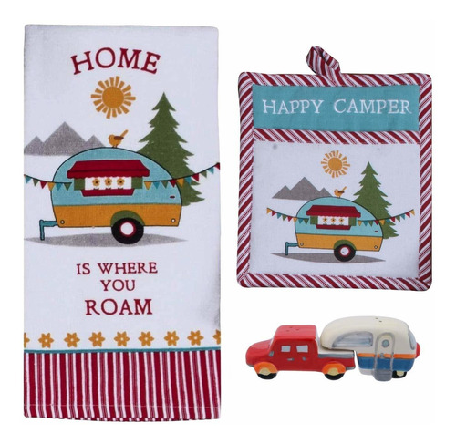 Regalos De La Calle 18 Happy Camper Rv Decor Juego De Toalla